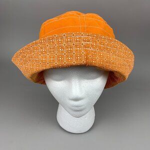Prana Reversible Women's Orange and Geometric Bucket Hat Outdoors One Size
